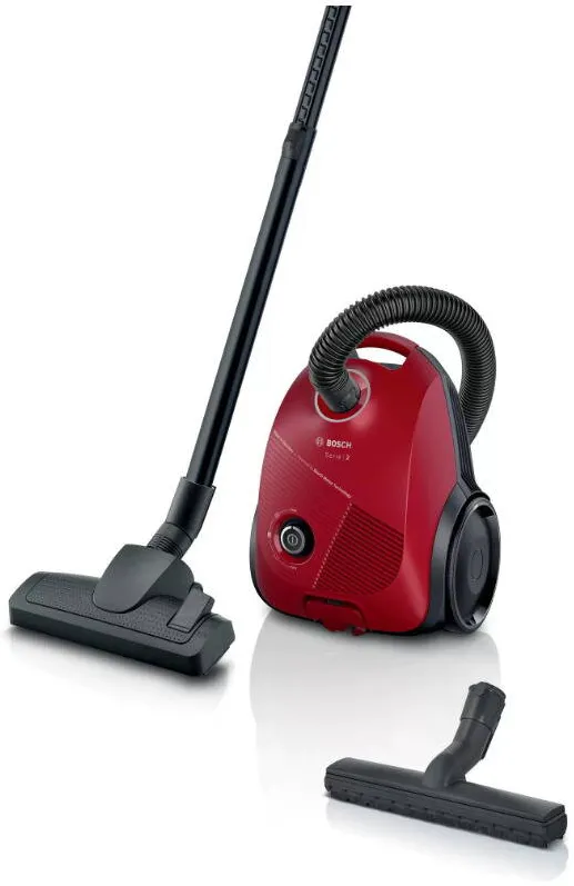 Aspirator BOSCH cu sac, Serie 2 BGBS2RD1H, 3.5L, 600W, rosu