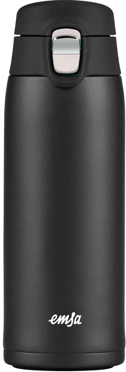 Emsa TRAVEL MUG light thermal mug (black (matt), 0.4 liters, flip lid)