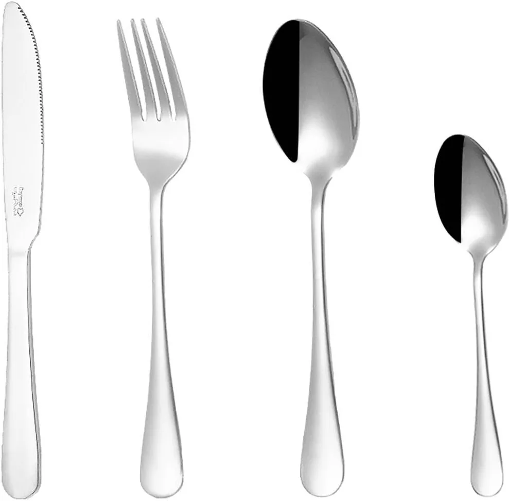 MYRIA Set tacamuri Myria MC4014SV, 24 piese, inox, argintiu, rezistente la rugina, usor de curatat