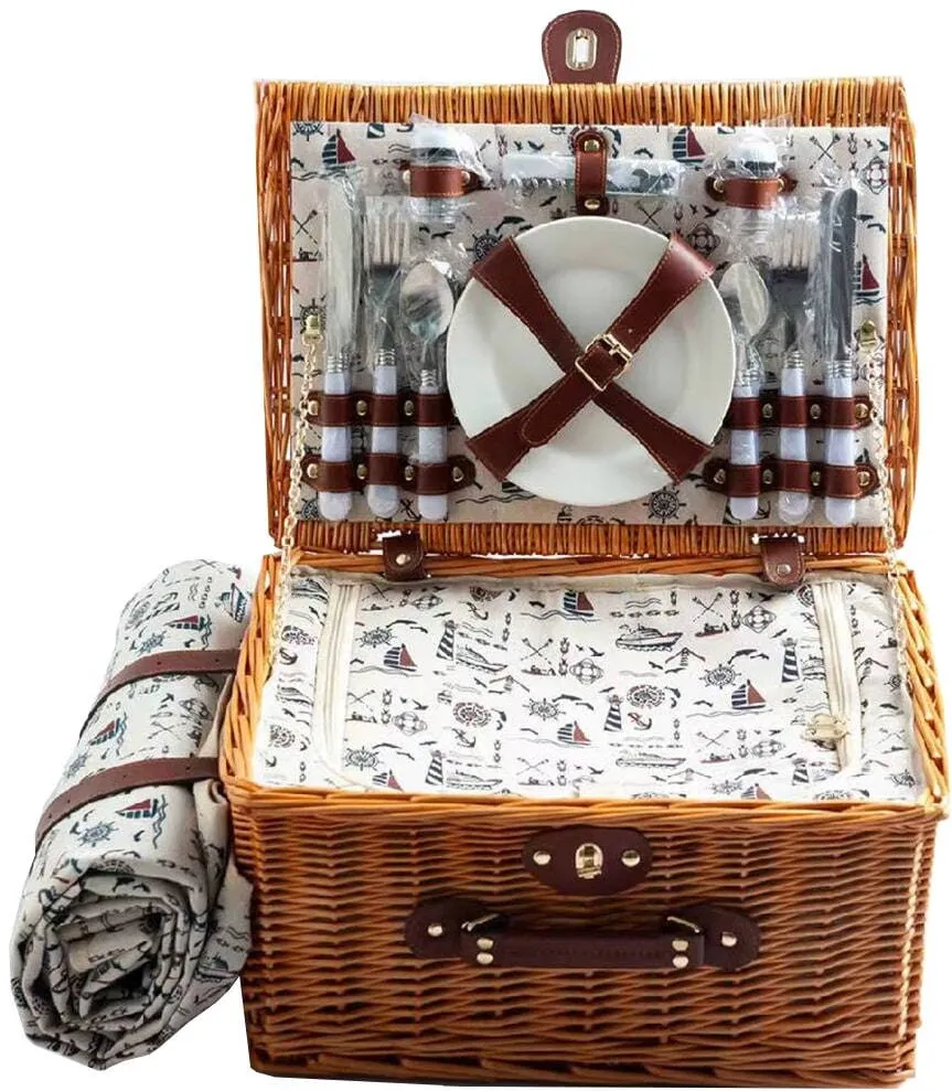 MYRIA Cos picnic echipat MYRIA MY4480, bambus, 21 accesorii, maro