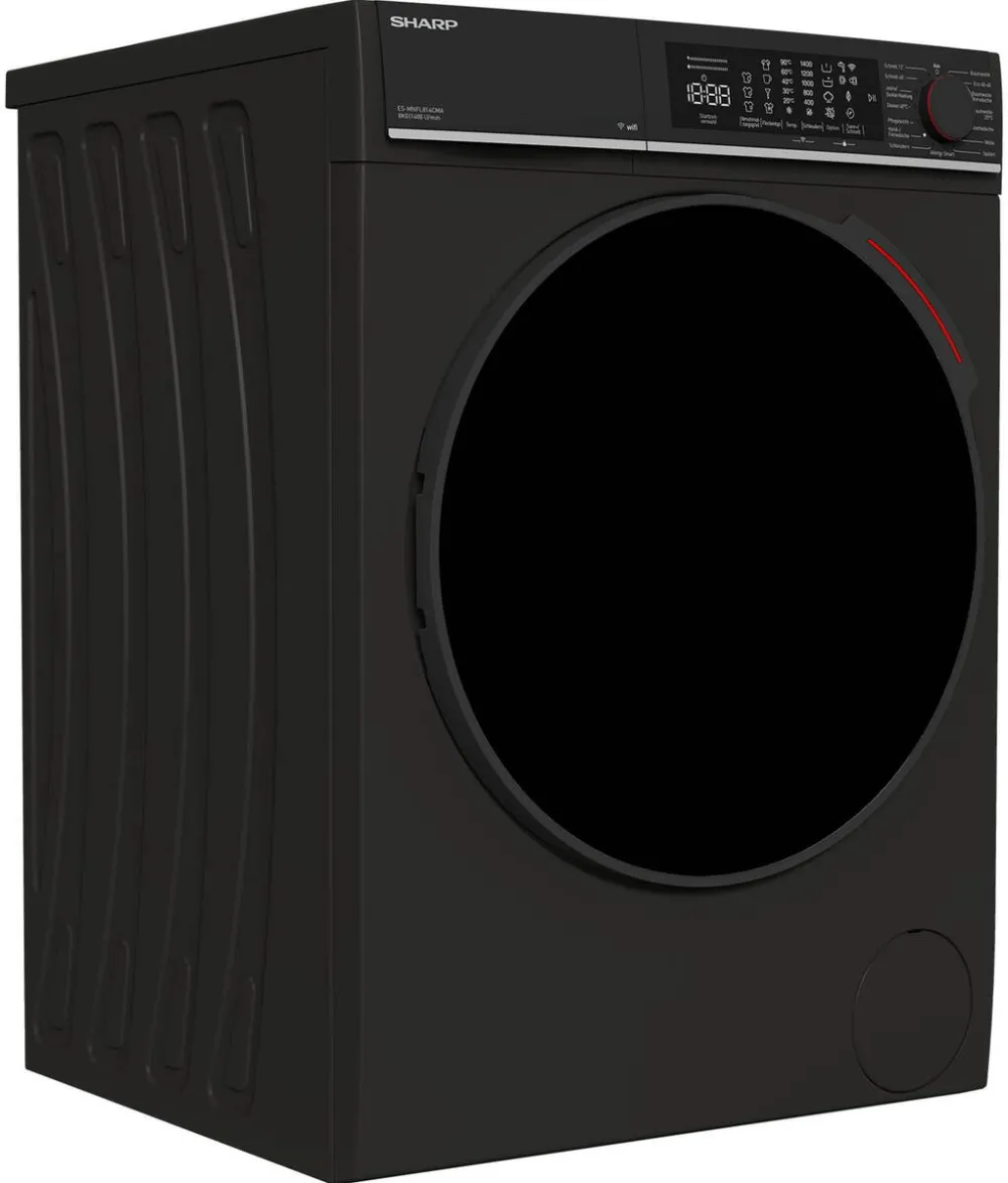 Sharp ES-MNFL814CMA-DE Washing Machine WiFi Advanced Inverter Motor Matte Black
