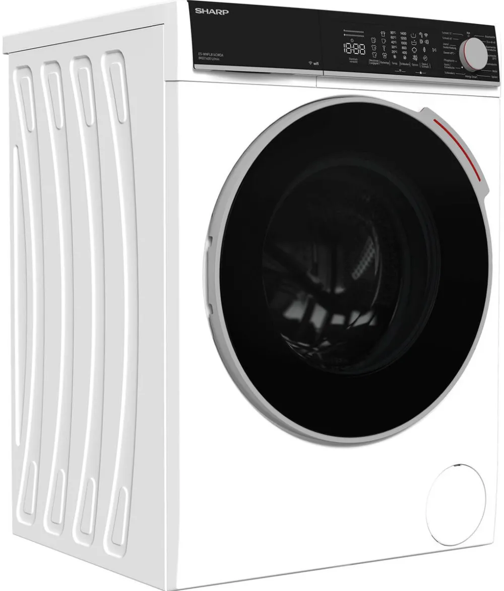 Sharp ES-WNFL814CWDA-DE Washing Machine WiFi Advanced Inverter Motor White Black