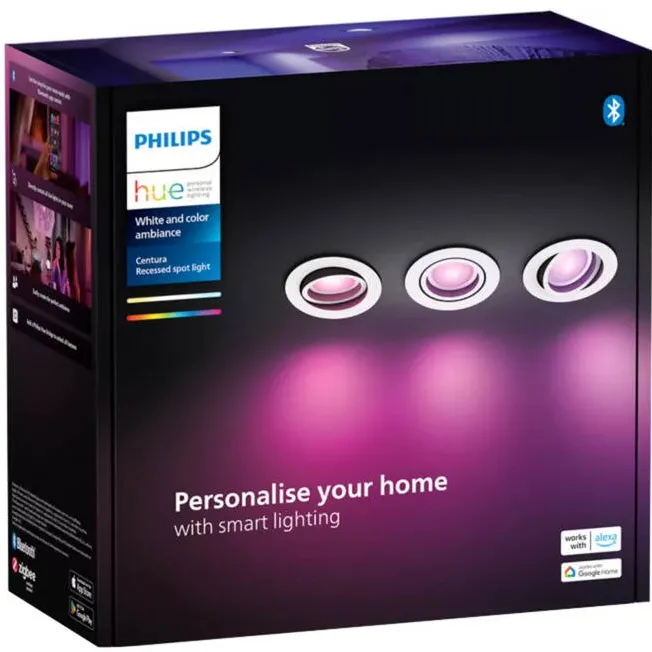 Philips Hue White Ambiance Adore Bathroom recessed and inset downlight (pack of 3) (silver)