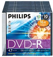 Philips DVD-R 4.7GB Slimcase, 16x, PHILIPS