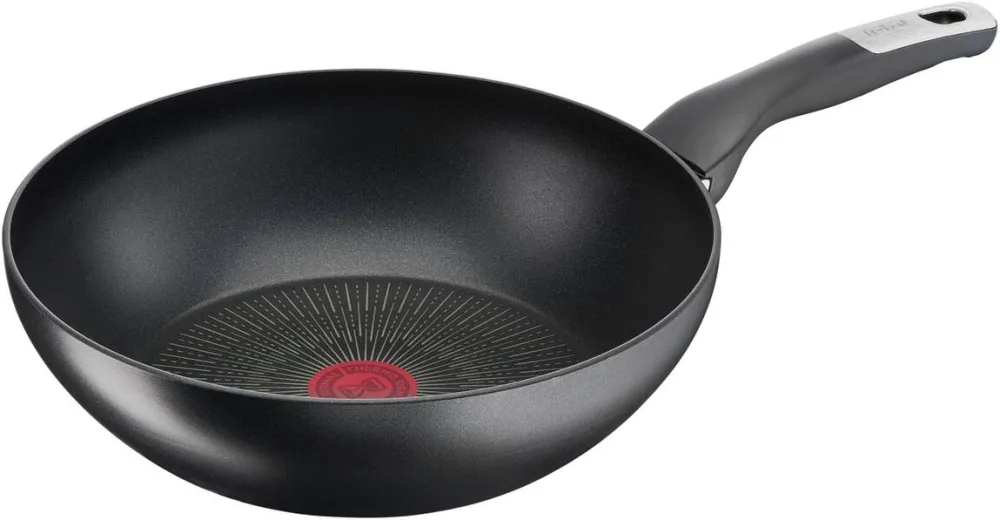 TEFAL Tigaie Wok Tefal Unlimited, Thermo-Signal, Thermo-Fusion, invelis antiaderent din titan, 28 cm