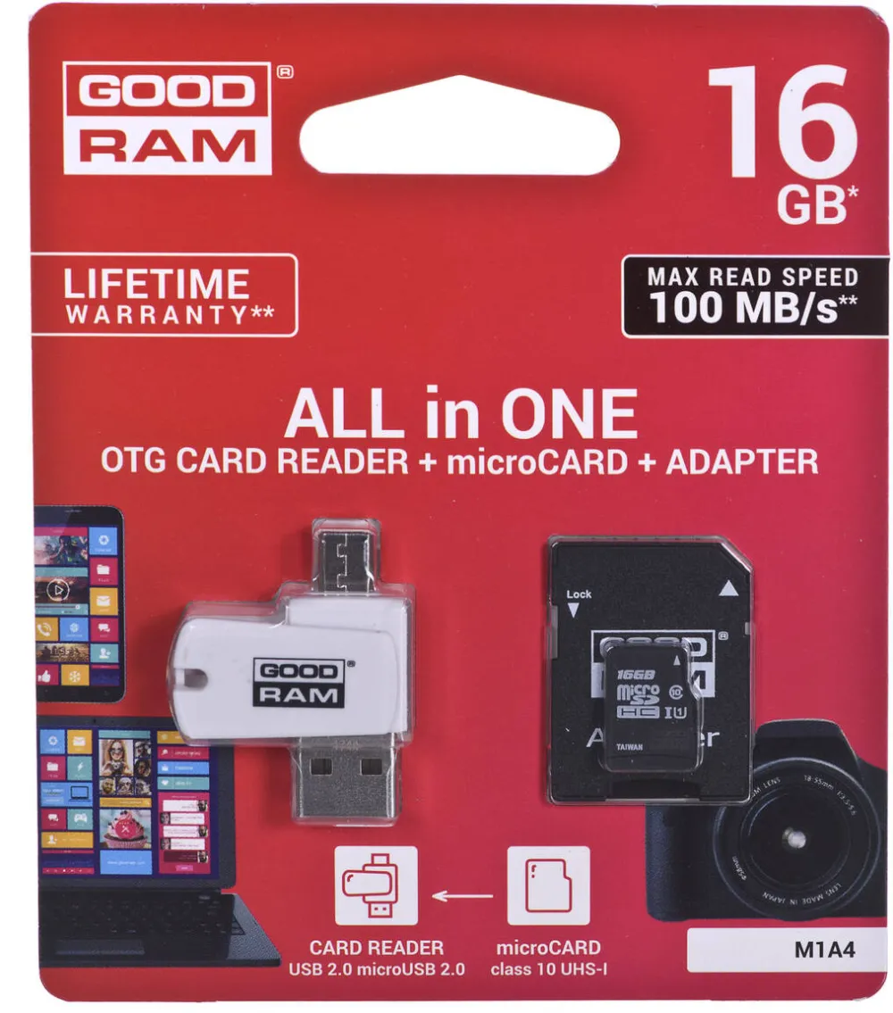 Card de Memorie GOODRAM M1A4-0160R12 16 GB MicroSDHC Class 10 UHS-I