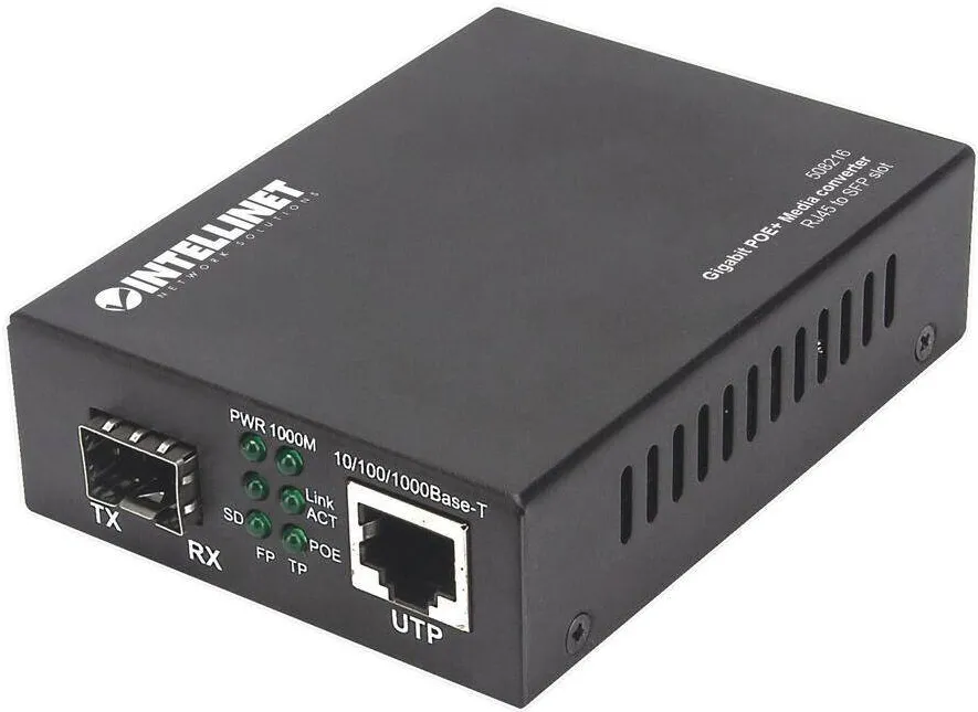 Accesoriu Retea Intellinet Gigabit PoE + Medienkonverter RJ45 SFP 120km