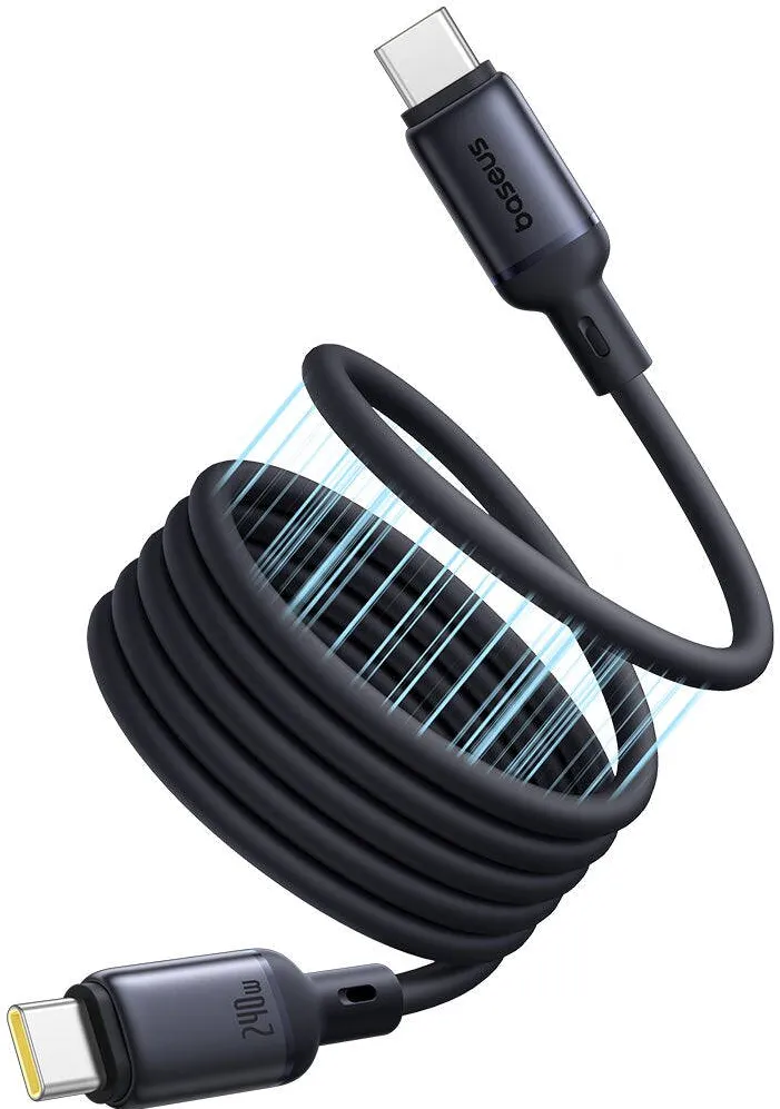 Baseus Cablu alimentare si date PicoGo Magnetic, pt smartphone, silicon lichid magnetic, USB Type-C la USB Type-C 240W, 1m, negru