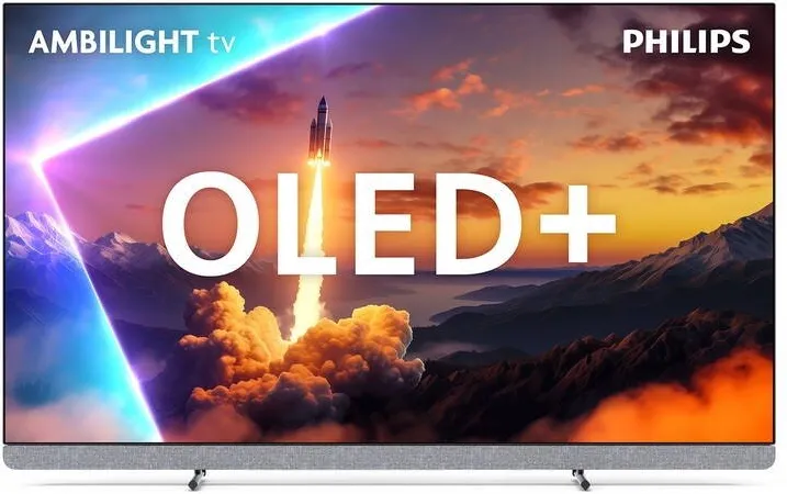Televizor Philips AMBILIGHT tv OLED+ 55OLED910, 139 cm, Google TV, 4K Ultra HD, 100 Hz, Clasa F (Model 2025)