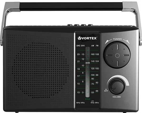 Vortex Radio PORTABIL VORTEX VO2606, FM, BLUETOOTH, USB, BATERII R20 X 2, NEGRU