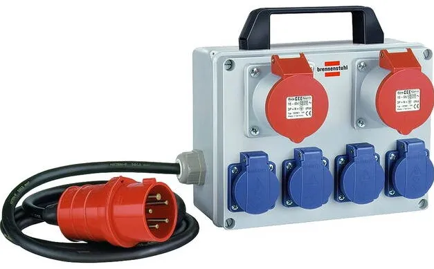 Brennenstuhl Brennenstuhl compact small power distributor BKV 2/4 T IP44, 6-way, power strip (grey/black, 2 meters)