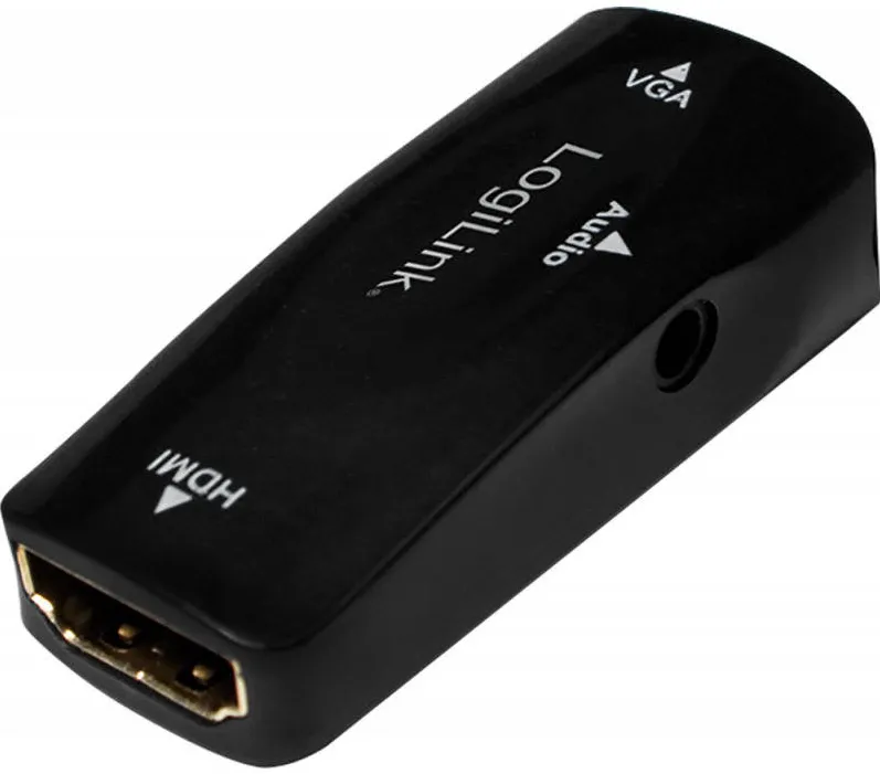 Adaptor Logilink 1x HDMI Female - 1x VGA Female + 1x Jack 3.5 mm Female, negru
