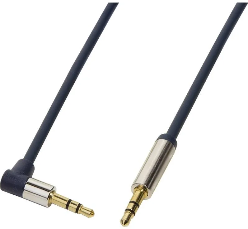 Logilink Jack 3.5 mm Male - Jack 3.5 mm Male, conector 90 grade, 3m, albastru