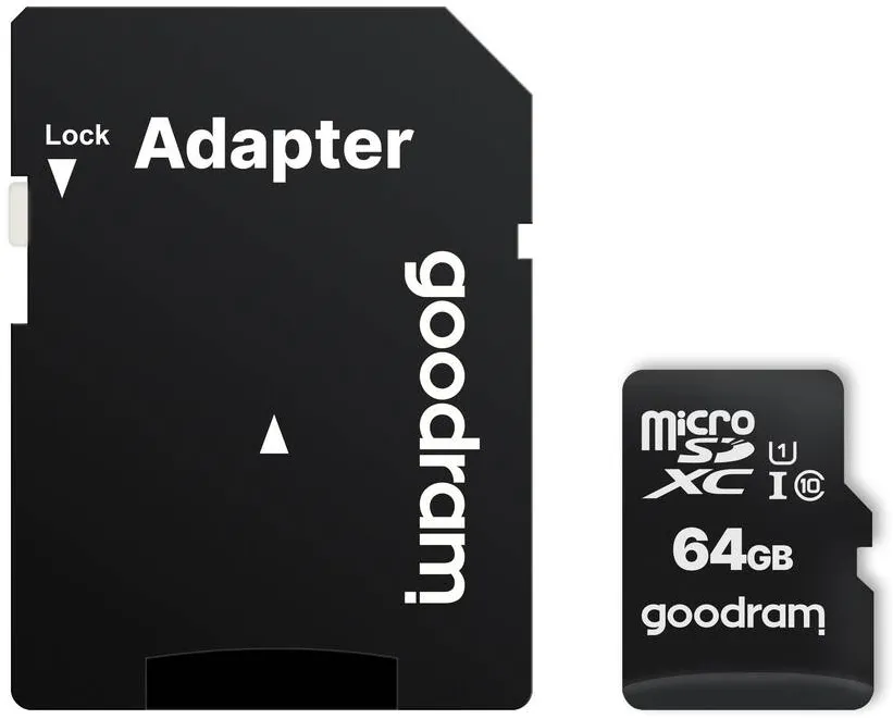 Card de Memorie GOODRAM M1AA, Micro SDXC, 64GB, Clasa 10, UHS-I U1 + Adaptor