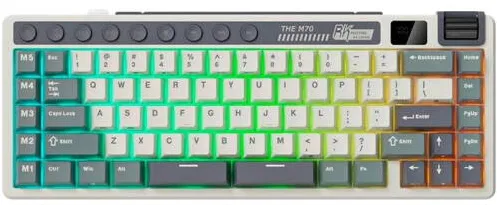 Tastatura Royal Kludge Tastatura Gaming Royal Kludge RK-M70, Beige switch, iluminare RGB, Wired, Wireless 2.4Gzh, Bluetooth Multicolor