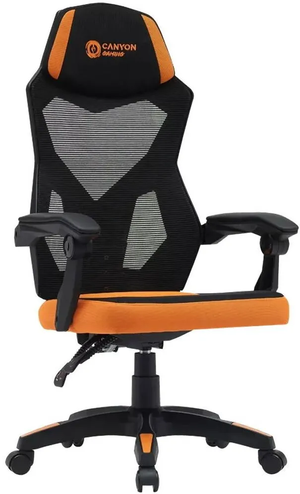 Scaun Gaming CANYON Scaun gaming Canyon Wave MCH02, reglabil, Mesh, Negru/Portocaliu