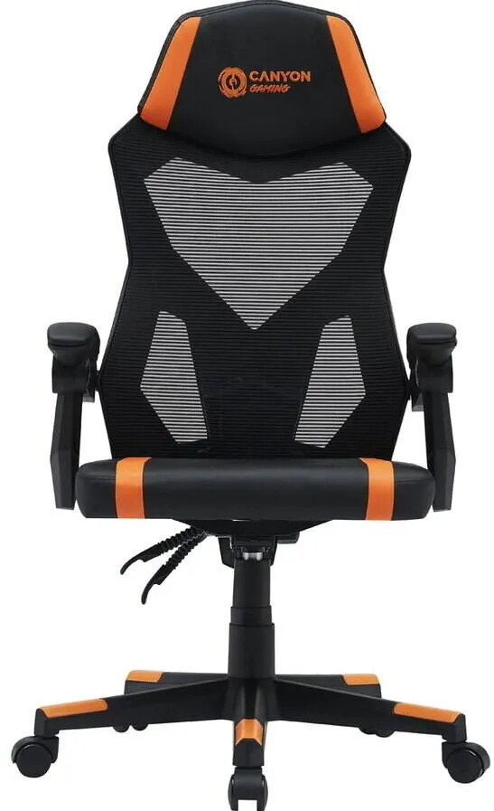 Scaun Gaming CANYON Scaun Gaming Canyon Flow CNE-MCH01, 120 kg, Negru-Portocaliu