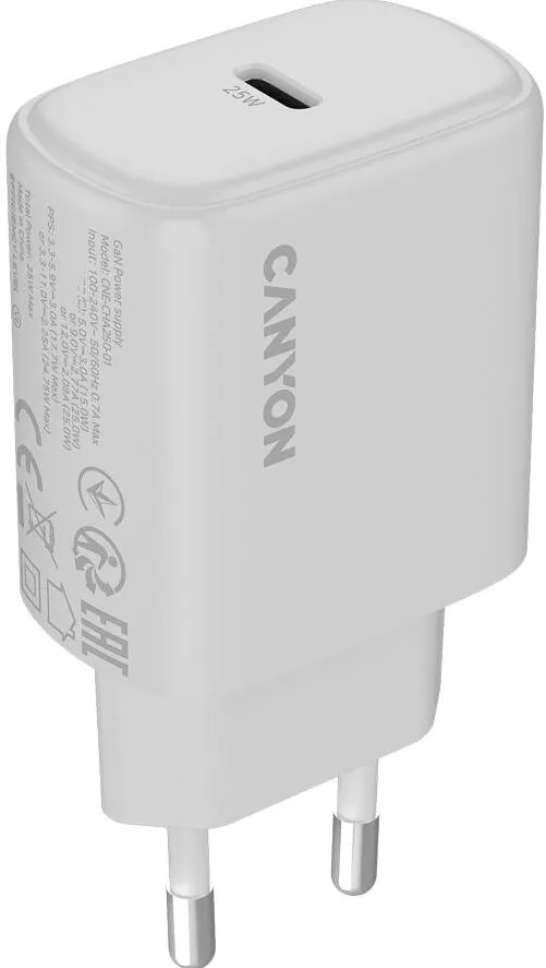 CANYON Incarcator Canyon CNE-CHA250-01 USB-C 12V 3A 25W Alb