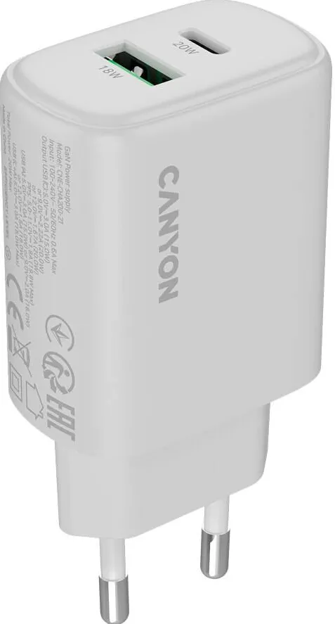 CANYON CNE-CHA200-21 1x USB-C 12V 3A 20W Negru
