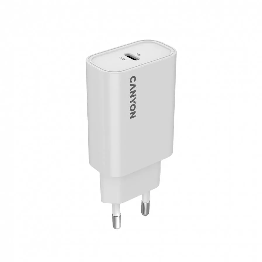 CANYON Incarcator retea CANYON CNE-CHA30CLW OnCharge 30CL, 30 W, 1x USB Type-C PD Alb