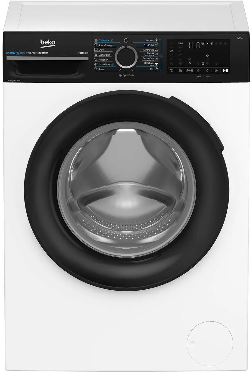 BEKO Masina de spalat rufe Beko BM3WFU48415WBPB, Clasa A, EnergySpin, SteamCure, 8 kg, 1400rpm, Alb