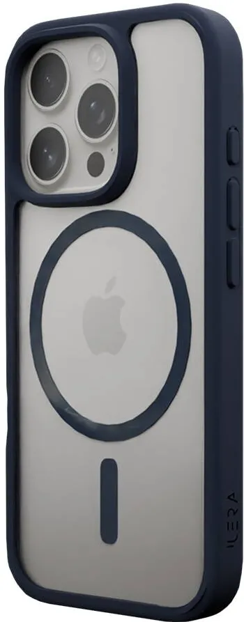 iLera Husa telefon iLera Go ColorAnt, transparenta, TPU albastra, pentru iPhone 16 Pro, cu protectie oleofoba