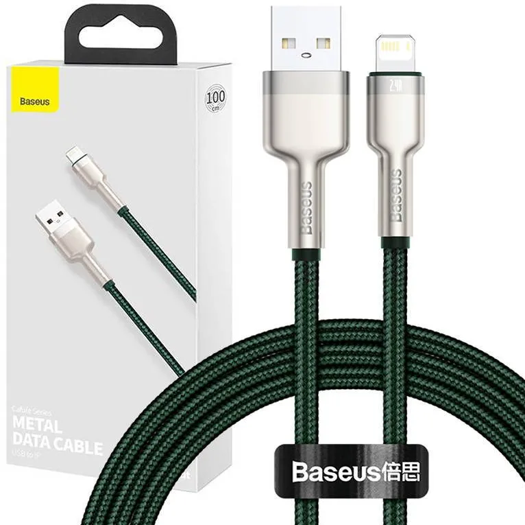 Baseus Cablu de date telefoane Baseus, model CALJK-A06, 2.4A, 1m, verde