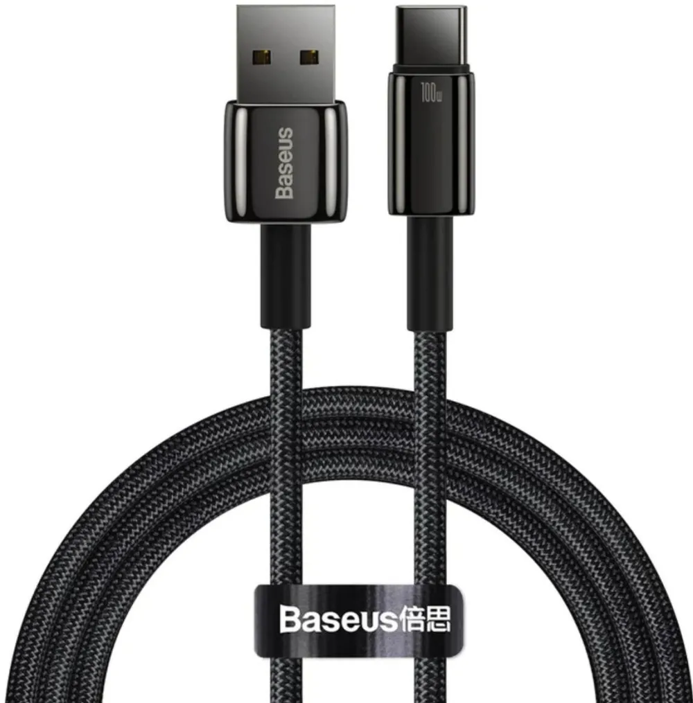 Baseus Cablu USB la Type-C Baseus Tungsten Gold Fast Charging ,Negru