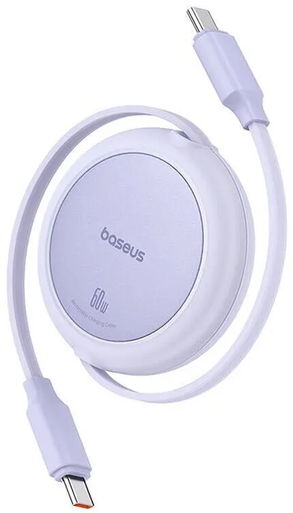 Baseus Cablu USB Baseus Free2Pull Mini USB-C la USB-C de 60 W, 1 m (violet)