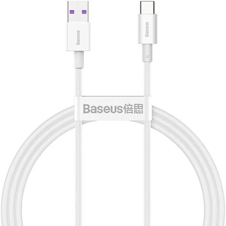 Baseus Cablu alimentare si date Baseus Pudding, Fast Charging Data Cable pentru smartphone, USB la USB Type-C 100W, 2m, alb