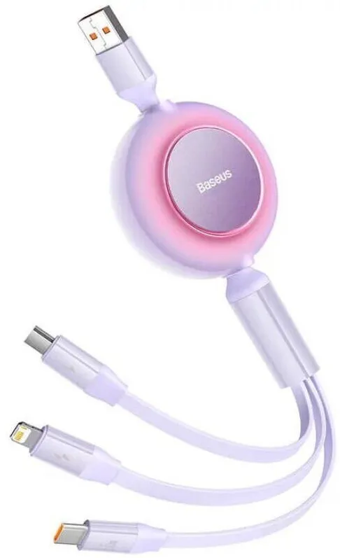 Baseus Cablu de date, Baseus, Tip Lightning/USB-C, 1.1m, Mov