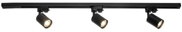 Osram Sistem complet pe sina OSRAM Elemental 4099854600012, 3 proiectoare (GU10, max. 6 W LED), 1 sina de 1 m lungime, material: metal, Negru