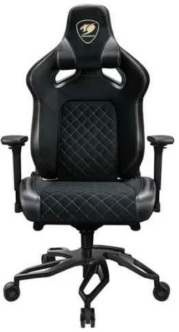 Scaun Gaming COUGAR GAMING Titan Pro V2, Negru-Auriu, piele ecologica