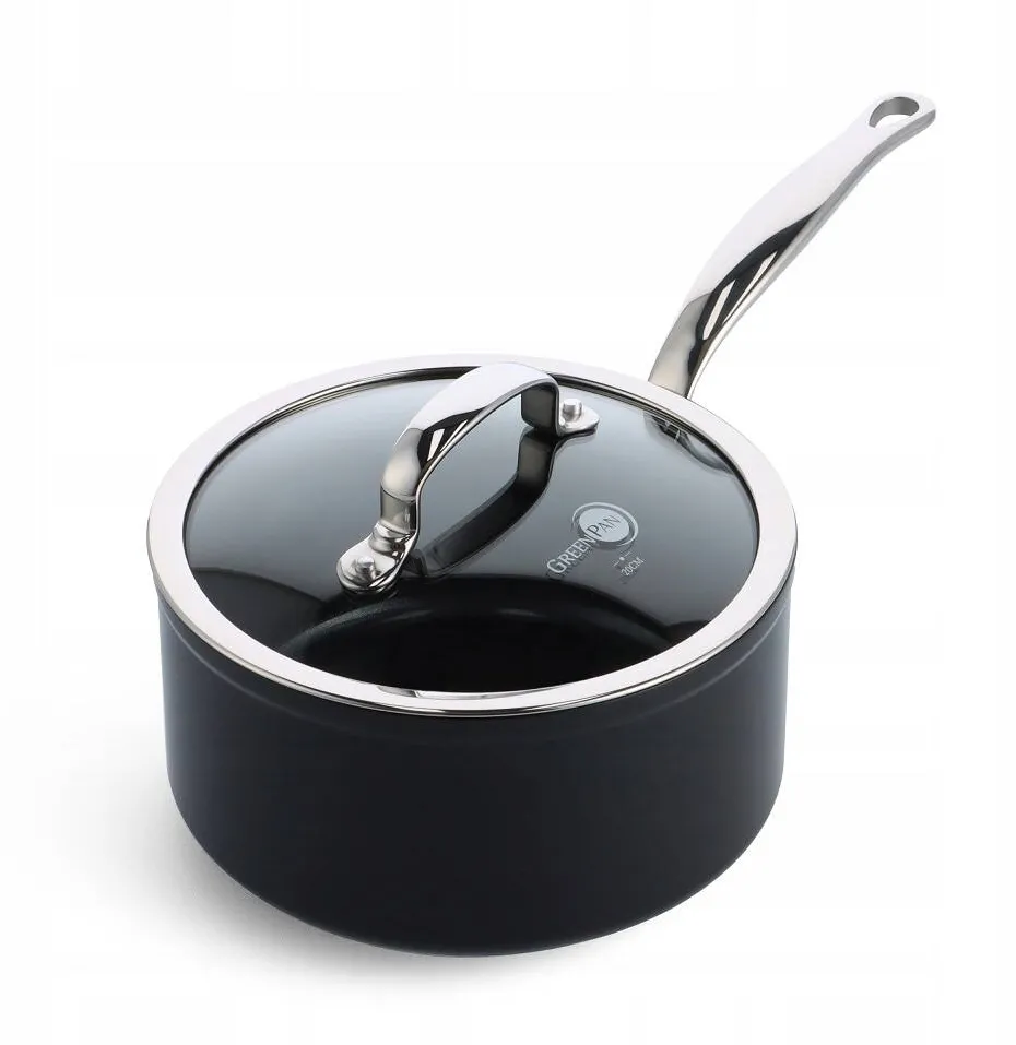GreenPan Rondel cu capac GreenPan Barcelona Pro 20cm 3,1L, aluminiu, negru, antiaderent