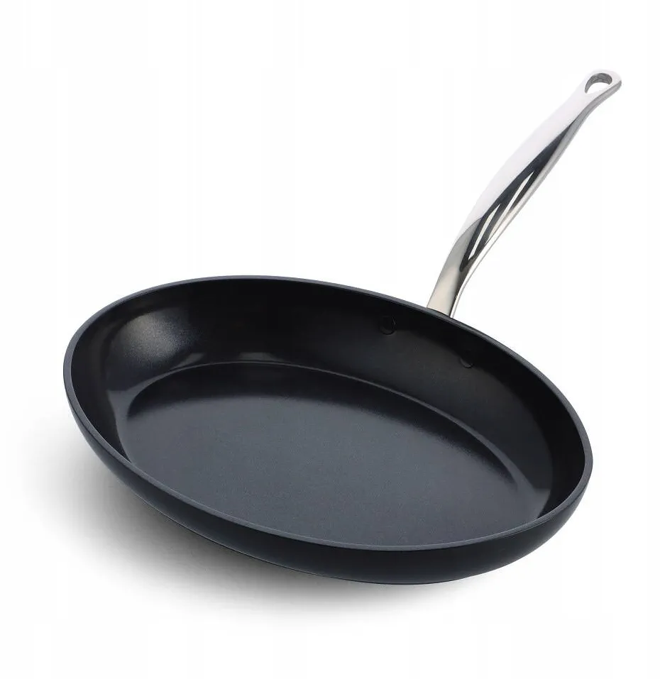 GreenPan Tigaie ovala GreenPan Barcelona Pro 33x23cm, ceramica Thermolon, neagra, pentru peste