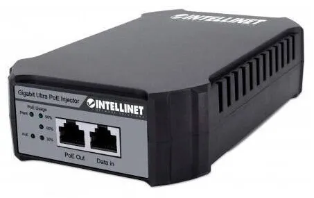 Switch Intellinet Adaptor PoE Gigabit Ethernet, 2 porturi, 100m, negru/gri, 100x190x40mm