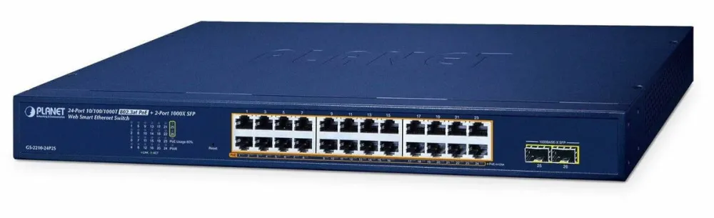Switch Planet GS-2210-24P2S, 24 porturi 10/100/1000 Mbps