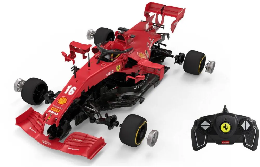 Masina Jamara Kit de construit masina cu telecomanda Ferrari F1, scara 1:16, rosie, 65 de piese
