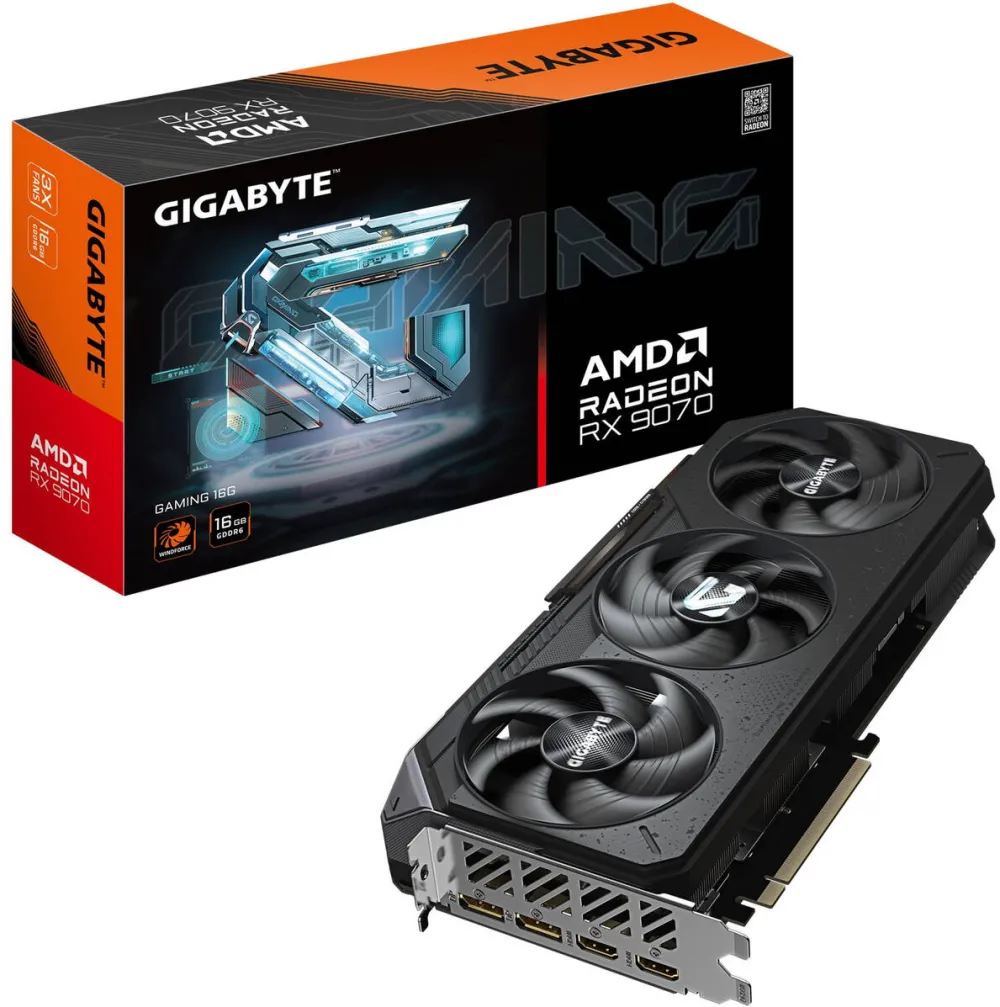 Placa Video GIGABYTE Radeon RX 9070 GAMING, 16GB GDDR6, 256 bit, Negru