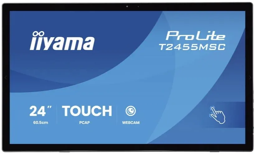 Monitor IIyama Monitor IPS LED Iiyama 23.8" T2455MSC-B2, Full HD 1920 x 1080, HDMI, DisplayPort, Boxe, Touchscreen, 120 Hz, 5 ms Negru