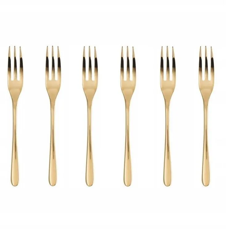 Sambonet Set 6 furculite pentru tort Sambonet Taste PVD, inox, rezistente la coroziune, aurii