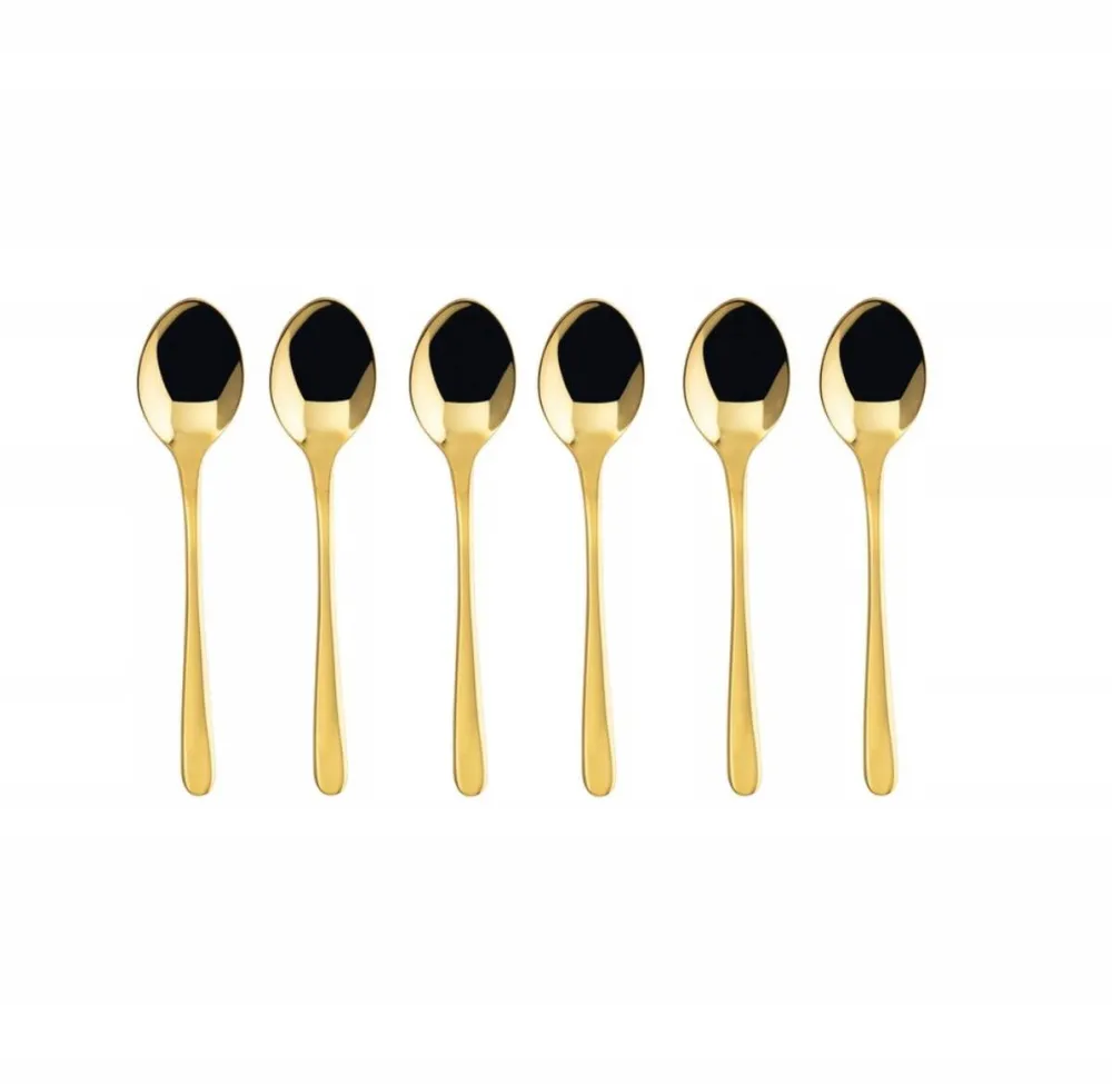 Sambonet Set 6 lingurite espresso Sambonet Taste, inox 18/10, 12cm, finisaj PVD Gold
