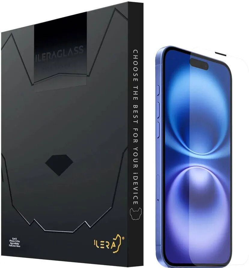 iLera Folie protectie iLera Infinity pentru iPhone 16, transparenta, 0,33mm, rezistenta la sticlire, tehnologie oleofoba