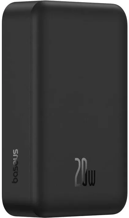 Baseus Acumulator extern Baseus EnerFill FM41 Mini Magnetic E0027U00, include cablu USB Type-C la USB Type-C 20V/3A 30cm, capacitate 20000mAh, 20W Negru