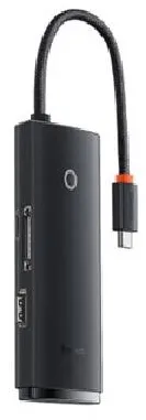 Docking Station Baseus Adaptor Baseus WKQX050001 6-in-1, 2 x USB 3.0 / USBC / HDMI / SD, MicroSD, Negru
