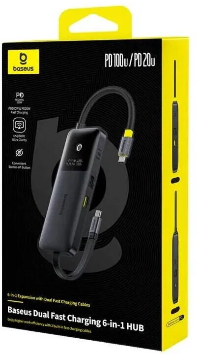 Docking Station Baseus Docking station, Baseus, 100 W, USB-C, negru