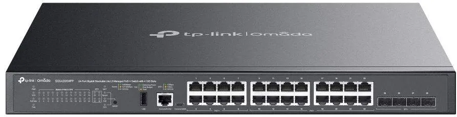 Switch TP-Link SG5428XMPP 24-Port Gigabit L3 Managed PoE++, 4 sloturi 10G, 24xLAN, 10/100/1000 Mbps