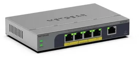 Switch Netgear hub 5-port POE+, 63W, fara ventilator, gri