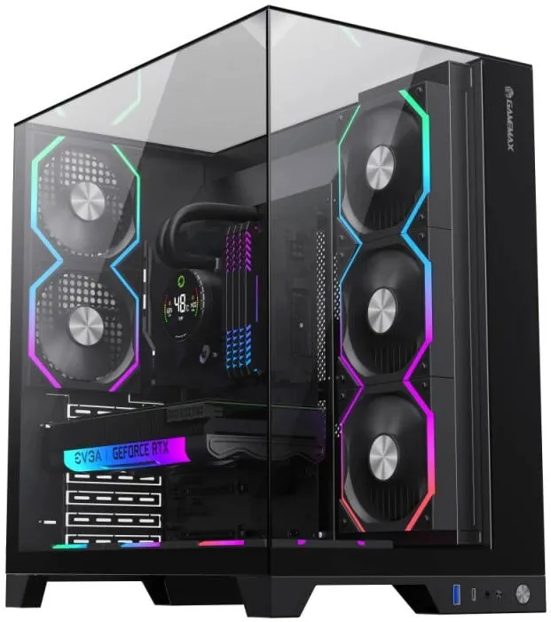 Carcasa PC Gamemax computer Case ATX - Infinity Pro Negru - 5 ventilatoare RGB adresabile de 120 mm GM-14100903090