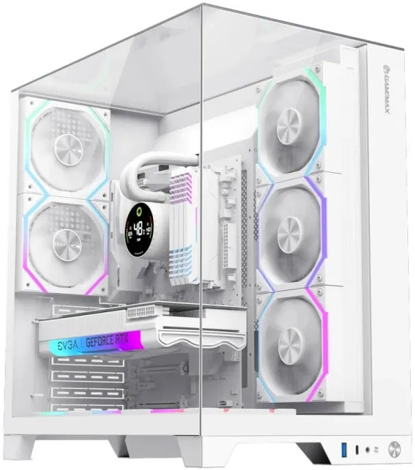 Carcasa PC Gamemax ATX - Infinity Pro Alba - 5 ventilatoare RGB adresabile de 120 mm GM-14100903091
